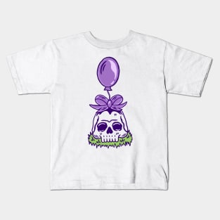 Skull Purple Balloon Kids T-Shirt